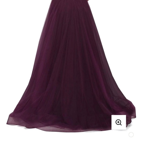 La Femme A-Line Tulle Ballgown Gown Bridesmaid Grad Dress Size 12 Dark B… - Picture 4 of 9